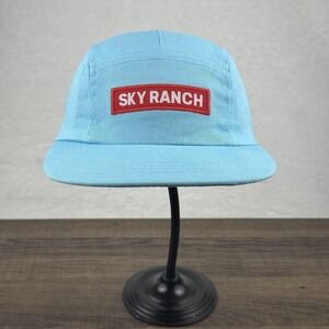 Sky Ranch Hat Cap Snap‎ Back Light Blue Red Patch Embroidered Classic Mens